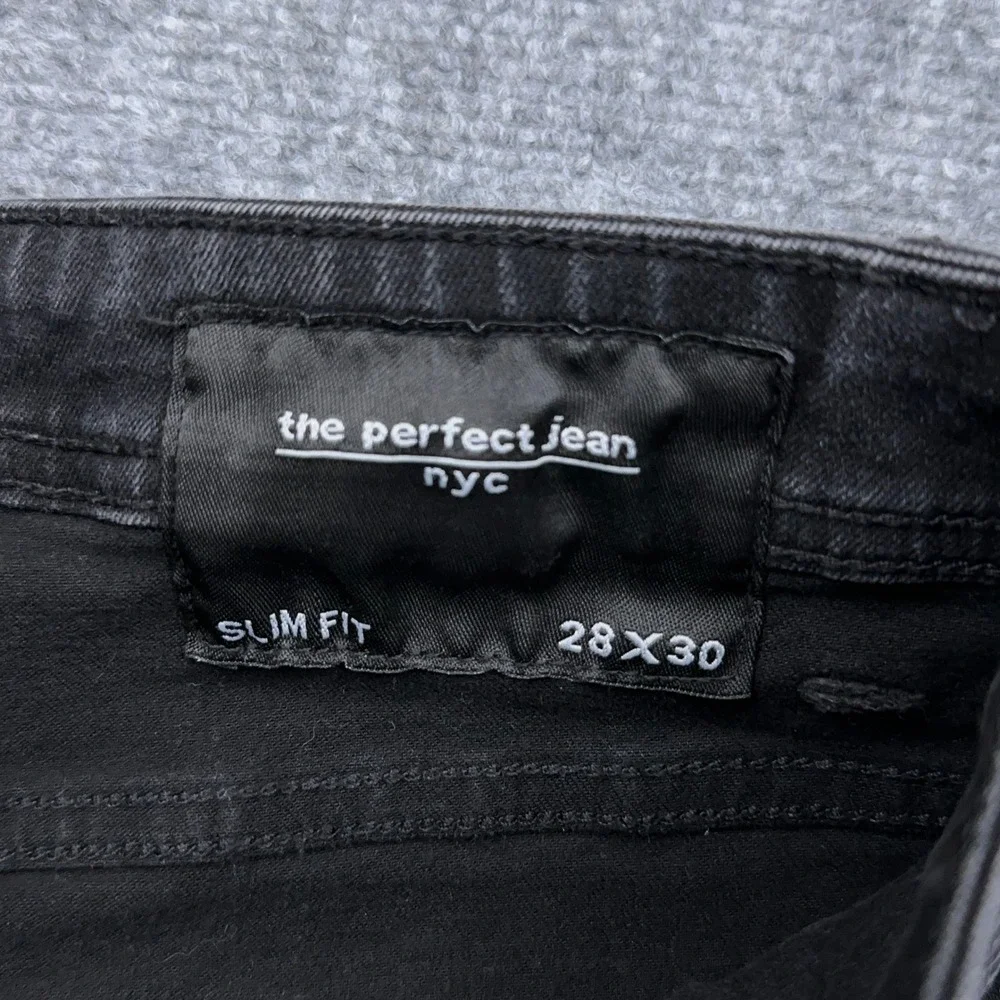The Perfect Jean NYC Slim Fit Jeans Mens 28x30 Steel Faded Black Stretch Denim
